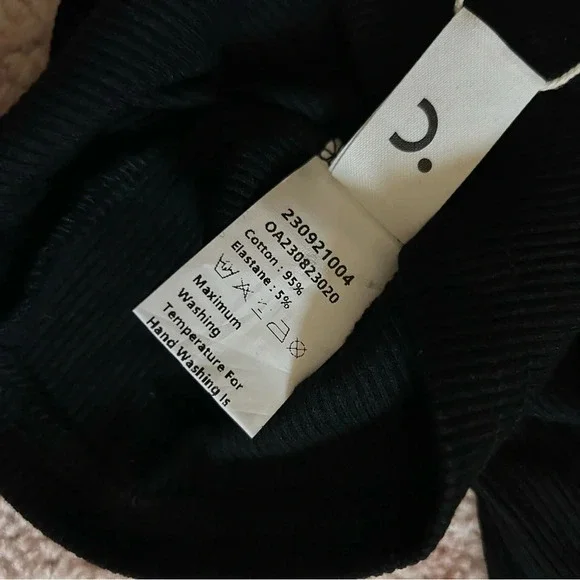 NWT Commense Lace Trim Crop Tank Top Ribbed Bow Front Size XS Black - Picture 6 of 10